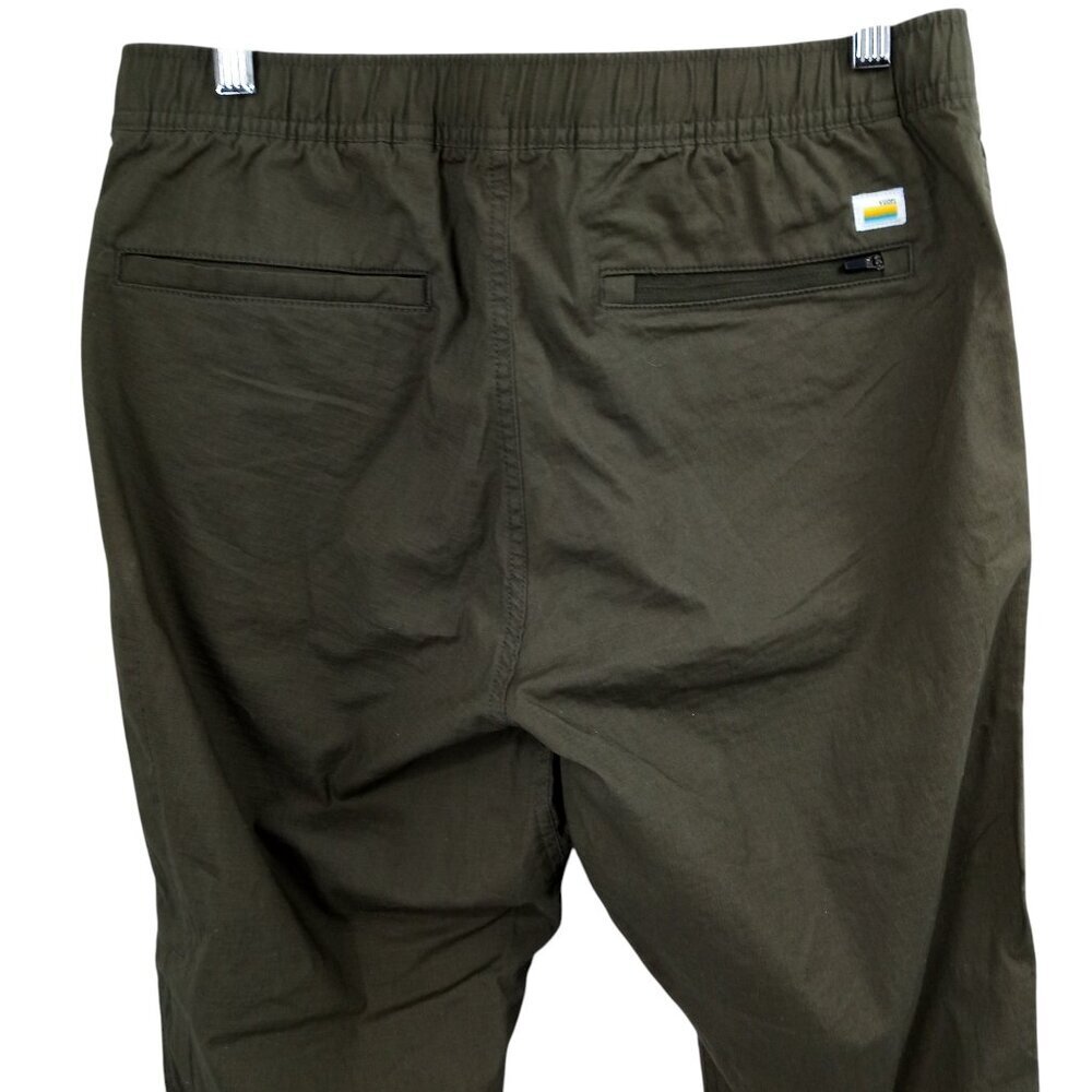 Vuori Mens Rip Stop Olive Green Tapered Pants Size M Stretch Pockets Climber - Picture 8 of 12